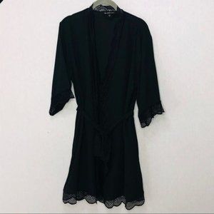 INC Lace Trim Short Robe,